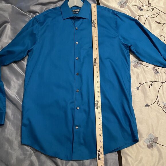 Kenneth Cole Shirt Men’s Medium Reg Reaction Blue Long Sleeve Button Up - Picture 7 of 9